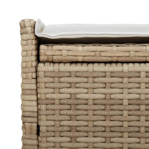 Cassapanca da Esterno con Cuscino Beige 100 cm in Polyrattan 4104064