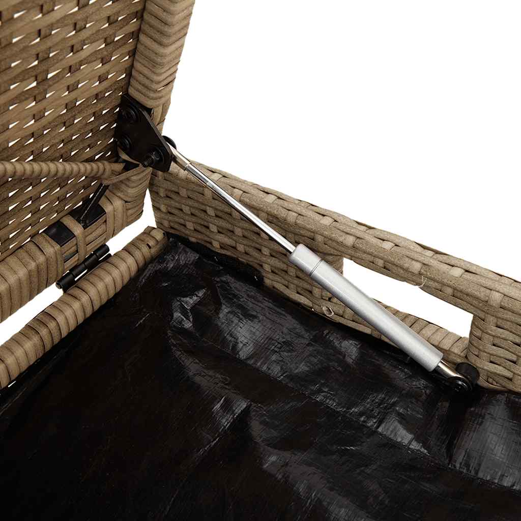 Cassapanca da Esterno con Cuscino Beige 100 cm in Polyrattan 4104064