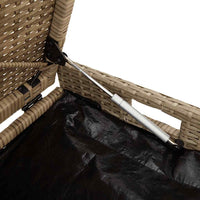 Cassapanca da Esterno con Cuscino Beige 100 cm in Polyrattan 4104064