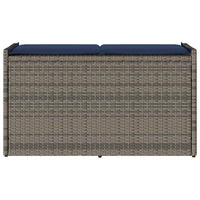 Cassapanca da Esterno con Cuscino Grigia 100 cm in Polyrattan 4104067