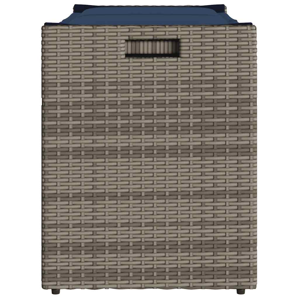 vidaXL Cassapanca da Esterno con Cuscino Grigia 100 cm in Polyrattan