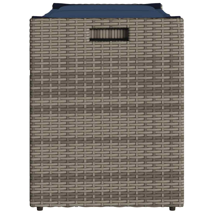 vidaXL Cassapanca da Esterno con Cuscino Grigia 100 cm in Polyrattan