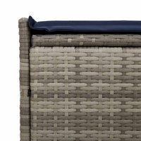 vidaXL Cassapanca da Esterno con Cuscino Grigia 100 cm in Polyrattan