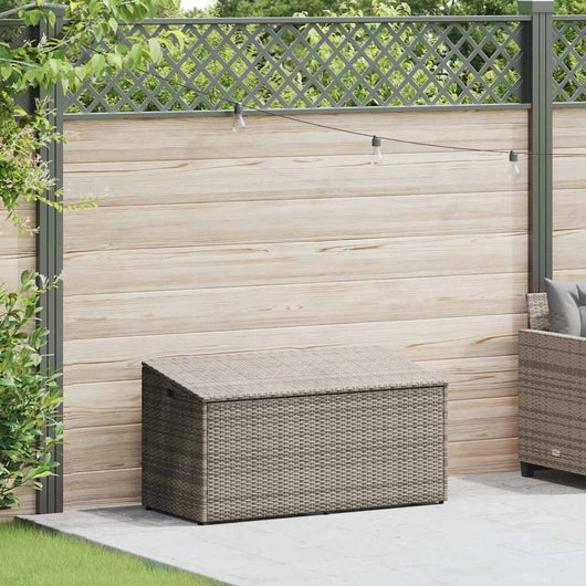 Baule da giardino grigio 110x50x58 cm in polyrattan 4104071