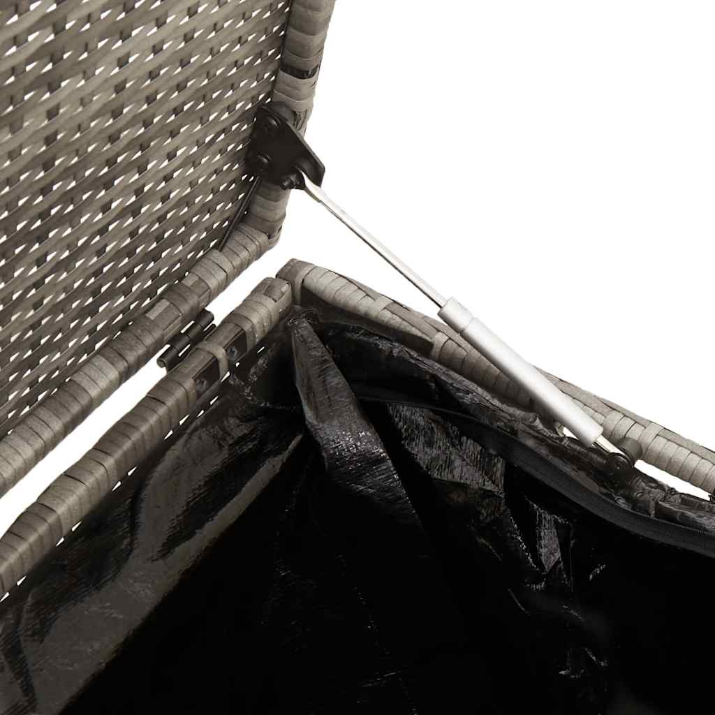 vidaXL Baule da Giardino Grigio 110x50x58 cm in Polyrattan