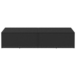 Baule da Giardino Nero 220x50x58 cm in Polyrattan