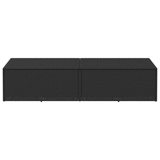 Baule da Giardino Nero 220x50x58 cm in Polyrattan 4104074