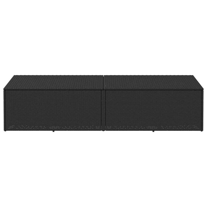 Baule da Giardino Nero 220x50x58 cm in Polyrattan 4104074