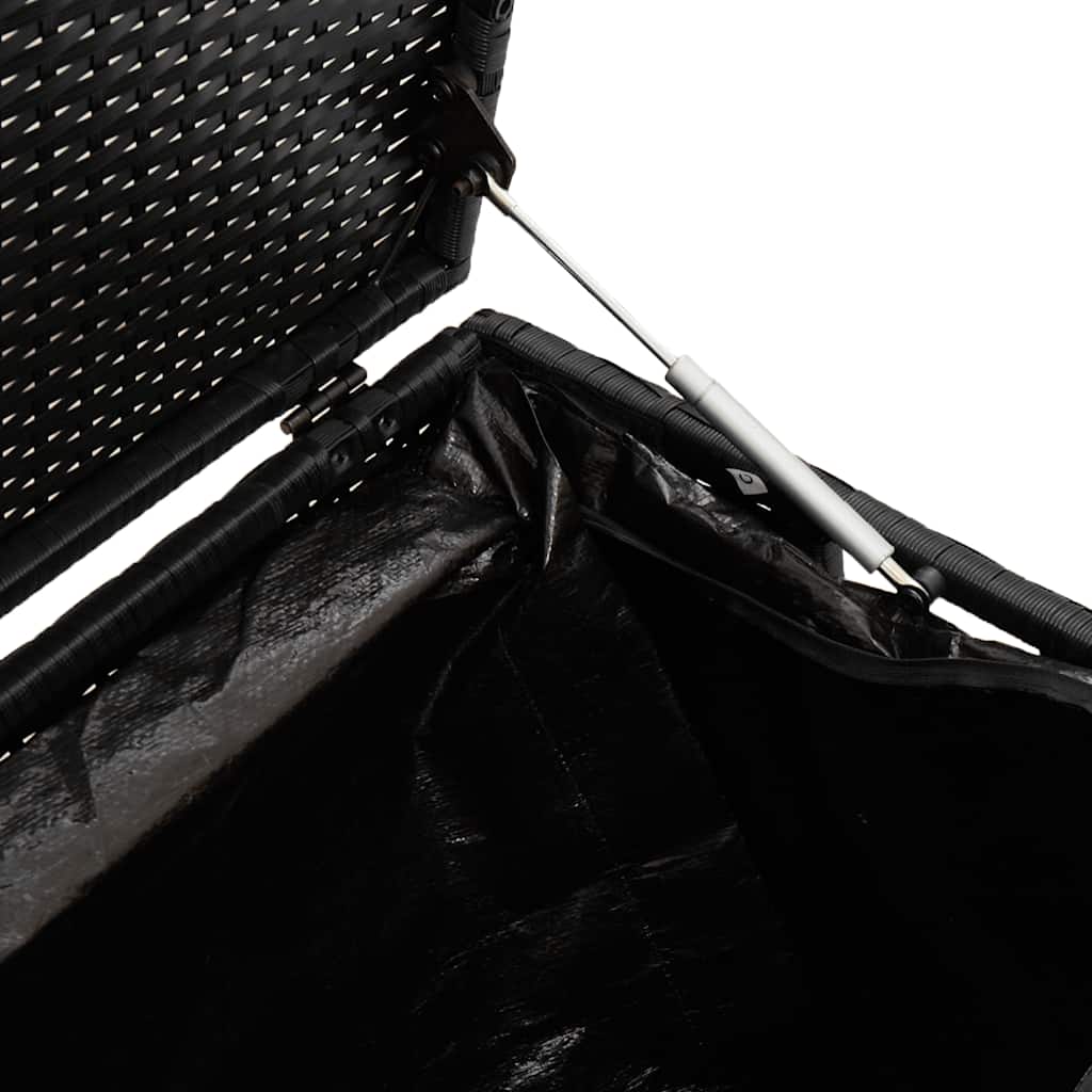 Baule da Giardino Nero 220x50x58 cm in Polyrattan 4104074