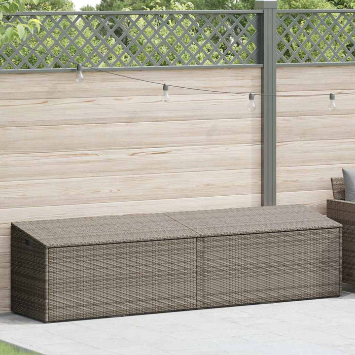 Baule da Giardino Grigio 220x50x58 cm in Polyrattan