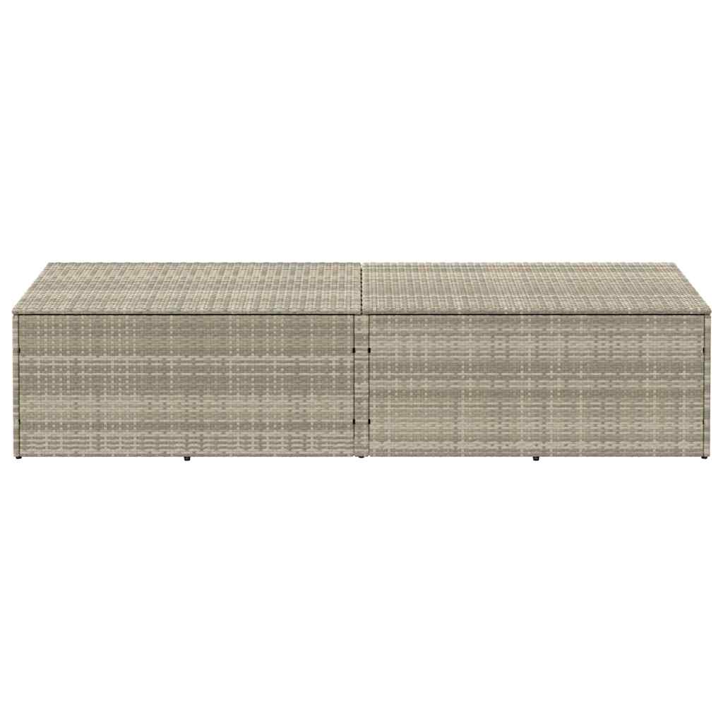 vidaXL Baule da Giardino Grigio Chiaro 220x50x58 cm in Polyrattan
