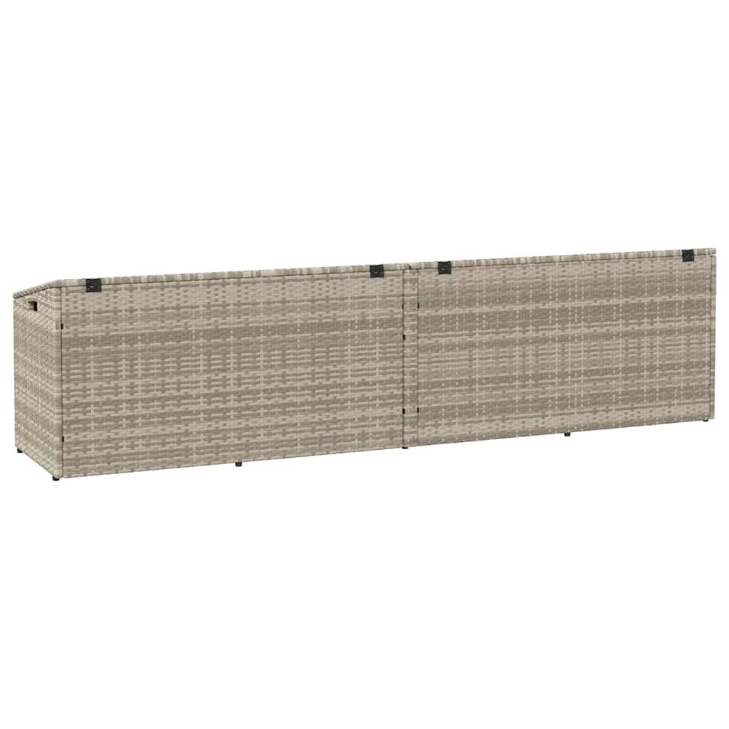 vidaXL Baule da Giardino Grigio Chiaro 220x50x58 cm in Polyrattan