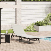 vidaXL Lettino Prendisole con Cuscino Nero in Polyrattan