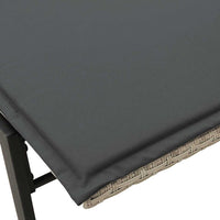 vidaXL Lettino Prendisole con Cuscino Grigio Chiaro in Polyrattan