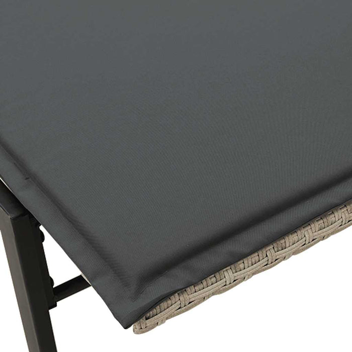 vidaXL Lettino Prendisole con Cuscino Grigio Chiaro in Polyrattan
