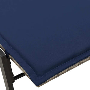 vidaXL Lettino Prendisole con Cuscino Grigio in Polyrattan