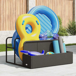 Galleggiante a Bordo Piscina Nero 110x100x57 cm in Polyrattan