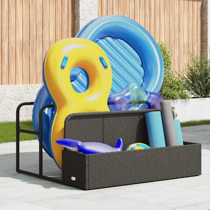 Galleggiante a Bordo Piscina Nero 110x100x57 cm in Polyrattan