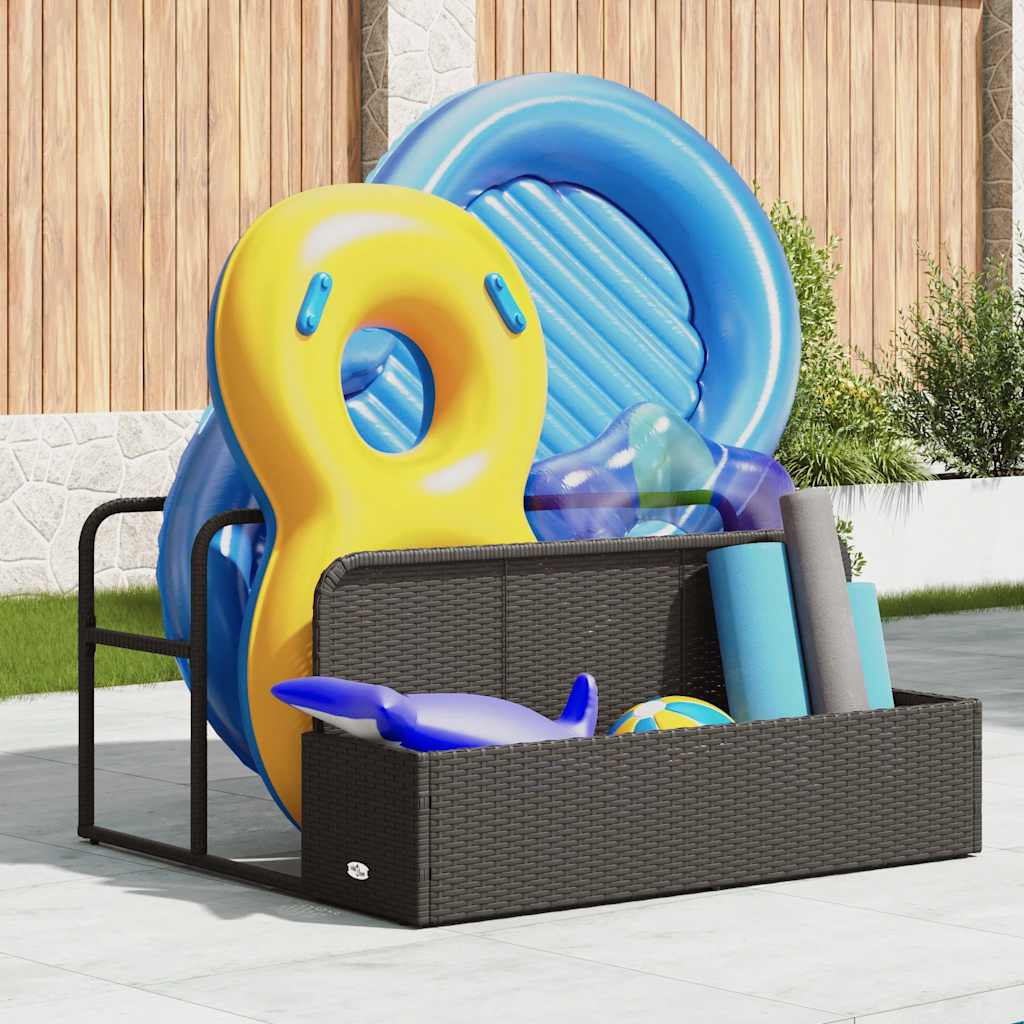 Galleggiante a Bordo Piscina Nero 110x100x57 cm in Polyrattan 4104088