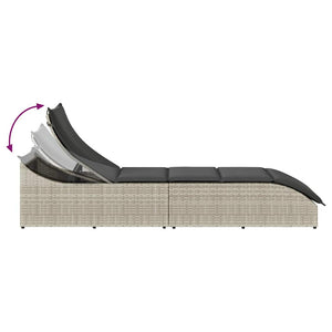 vidaXL Lettino Prendisole Pieghevole con Cuscino e Portaoggetti