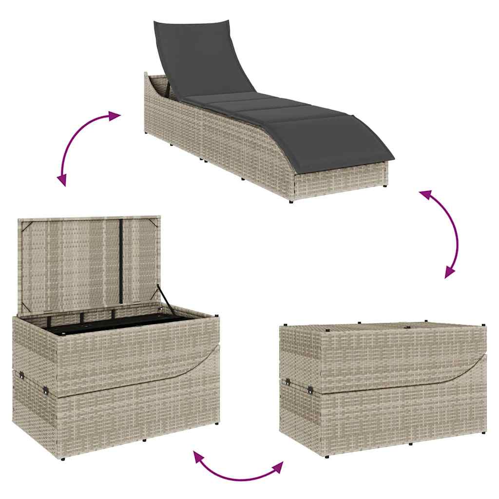 vidaXL Lettino Prendisole Pieghevole con Cuscino e Portaoggetti