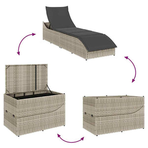 vidaXL Lettino Prendisole Pieghevole con Cuscino e Portaoggetti