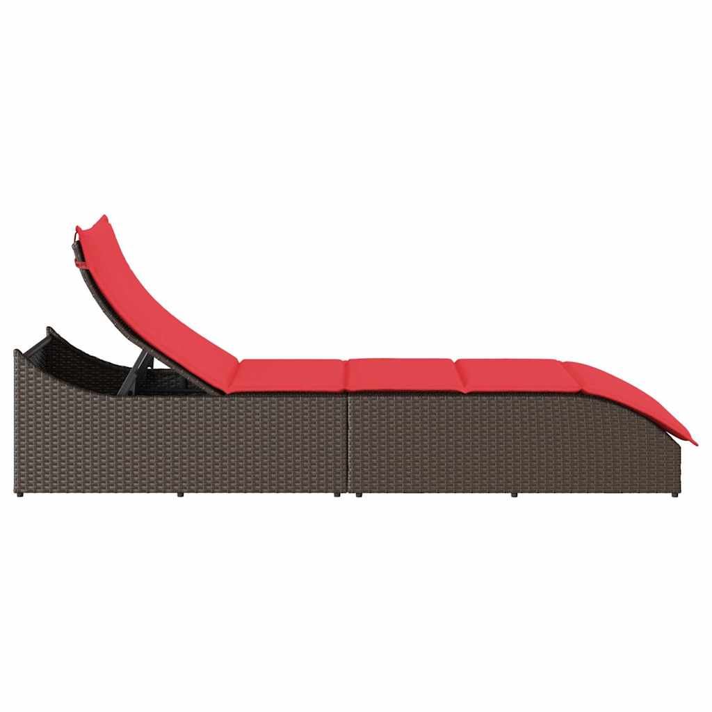 vidaXL Lettino Prendisole Pieghevole con Cuscino e Portaoggetti