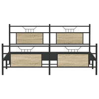 vidaXL Giroletto senza Materaso in Metallo Rovere Sonoma 180x200 cm