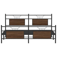 vidaXL Giroletto senza Materaso in Metallo Rovere Marrone 180x200 cm