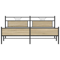 vidaXL Giroletto senza Materaso in Metallo Rovere Sonoma 200x200 cm