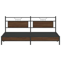 Giroletto senza Materasso in Metallo-Struttura Letto Rovere Marrone 193x201 cm 431207