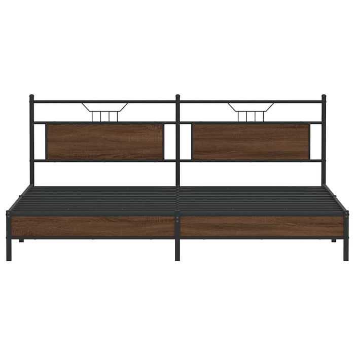 Giroletto senza Materasso in Metallo-Struttura Letto Rovere Marrone 193x201 cm 431207