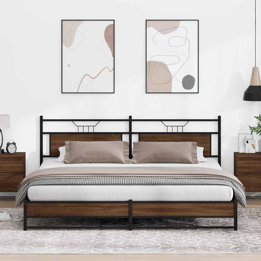 Giroletto senza Materaso in Metallo Rovere Marrone 193x201 cm 3325133