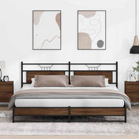 Giroletto senza Materaso in Metallo Rovere Marrone 193x201 cm 3325133