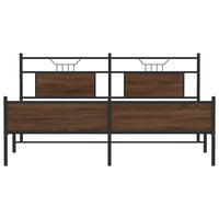 vidaXL Giroletto senza Materaso in Metallo Rovere Marrone 183x213 cm