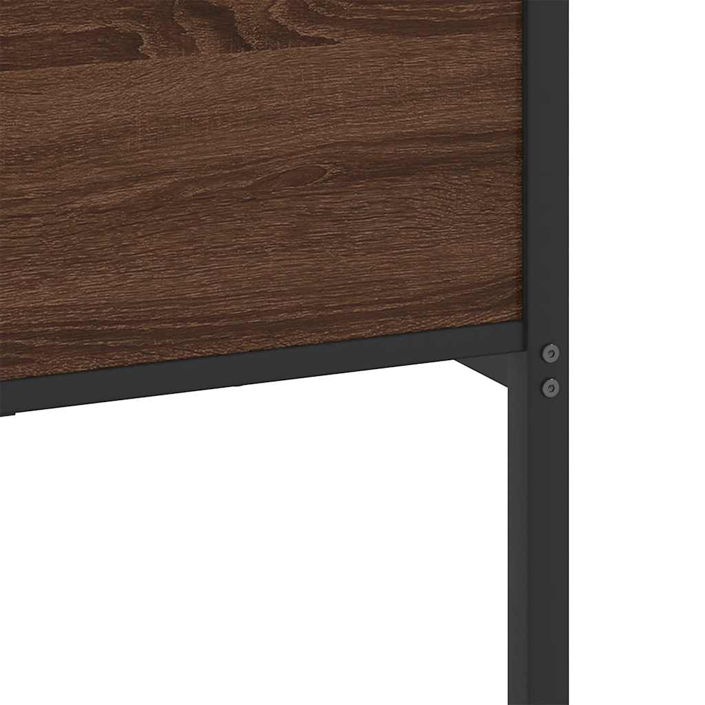 vidaXL Giroletto senza Materaso in Metallo Rovere Marrone 183x213 cm