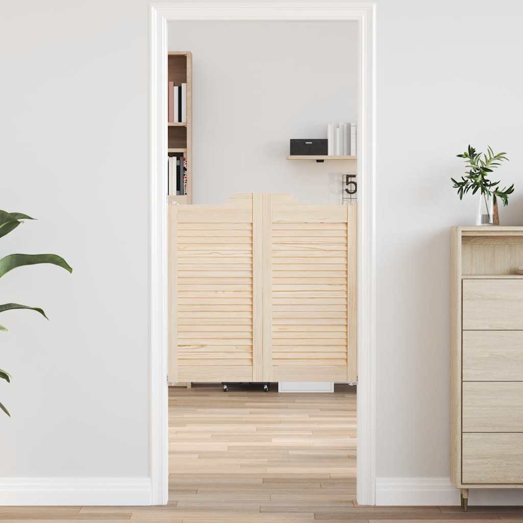 Porte a Battente 1-Paio Design a Lamelle 80x80 cm Legno di Pino 4107124