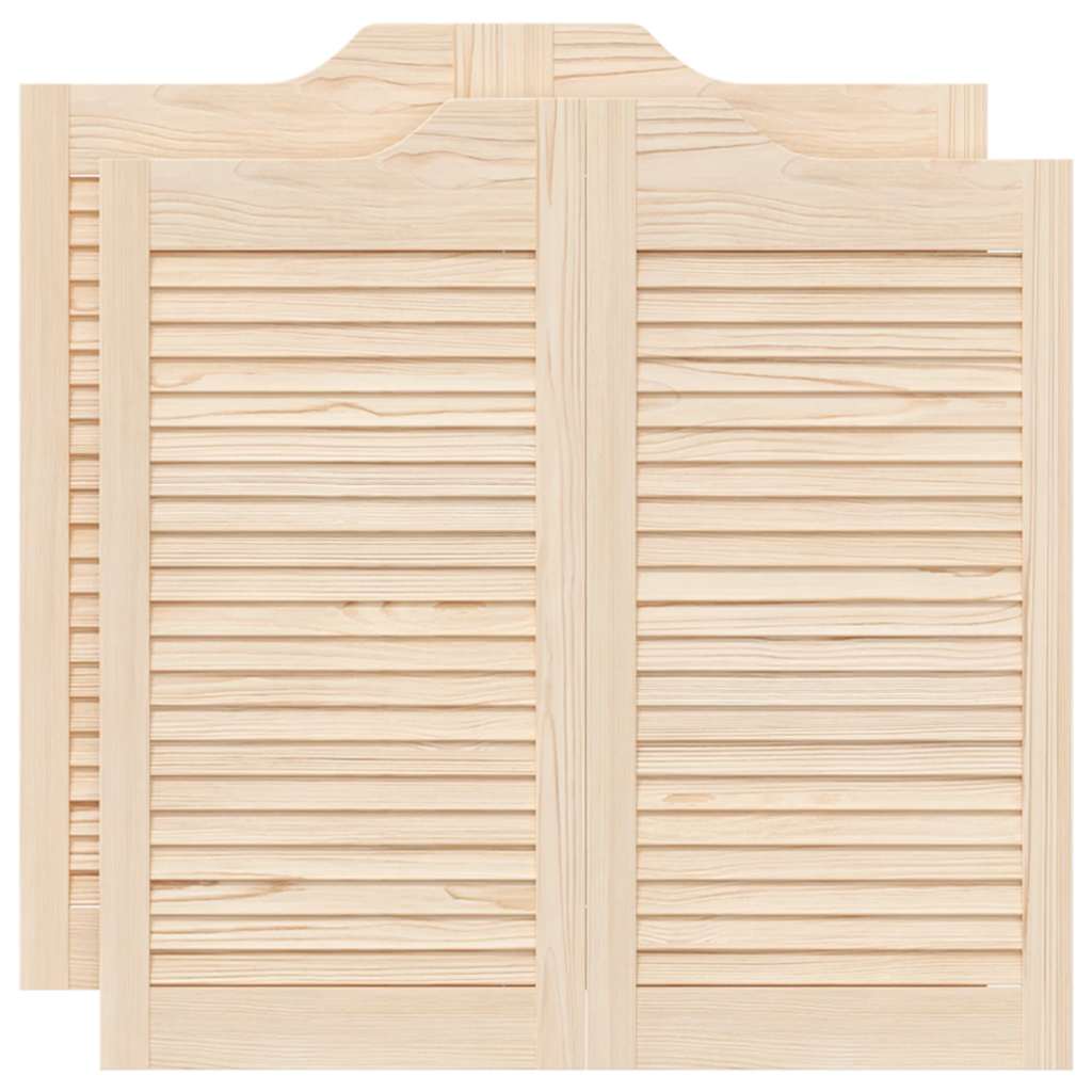 Porte a Battente 2-Paio Design a Lamelle 80x80 cm Legno di Pino 4107125