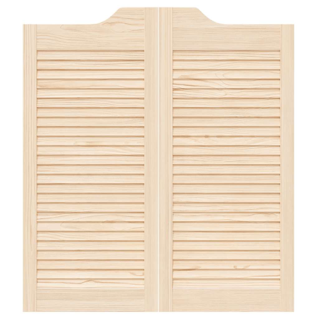 Porte a Battente 1-Paio Design a Lamelle 90x80 cm Legno di Pino