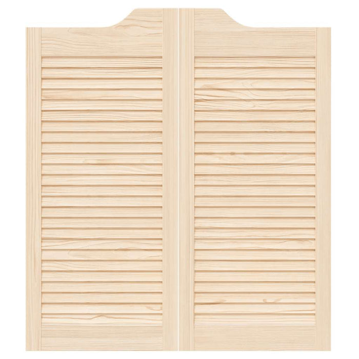 Porte a Battente 1-Paio Design a Lamelle 90x80 cm Legno di Pino