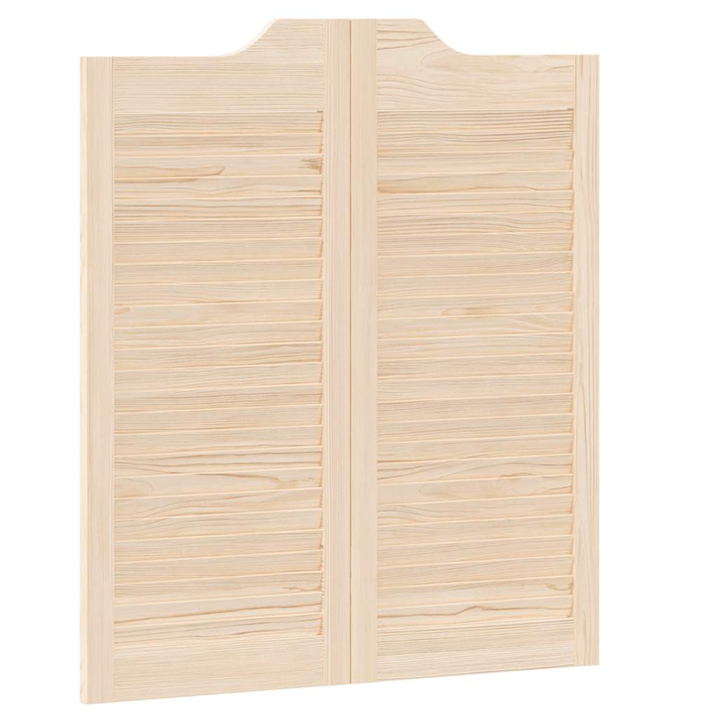 Porte a Battente 1-Paio Design a Lamelle 90x80 cm Legno di Pino