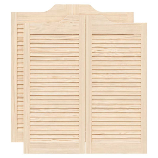 Porte a Battente 2-Paio Design a Lamelle 90x80 cm Legno di Pino