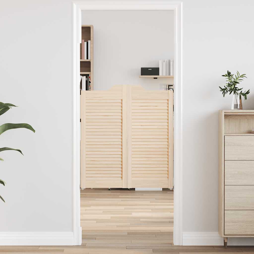 Porte a Battente 2-Paio Design a Lamelle 90x80 cm Legno di Pino