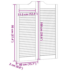 Porte a Battente 1-Paio Design a Lamelle 100x80cm Legno di Pino 4107128