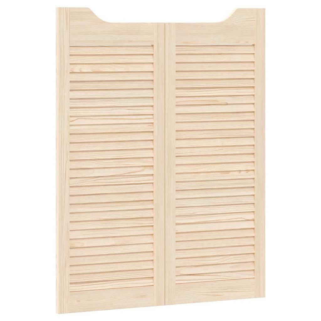 Porte a Battente 2-Paio Design a Lamelle 100x80cm Legno di Pino 4107129