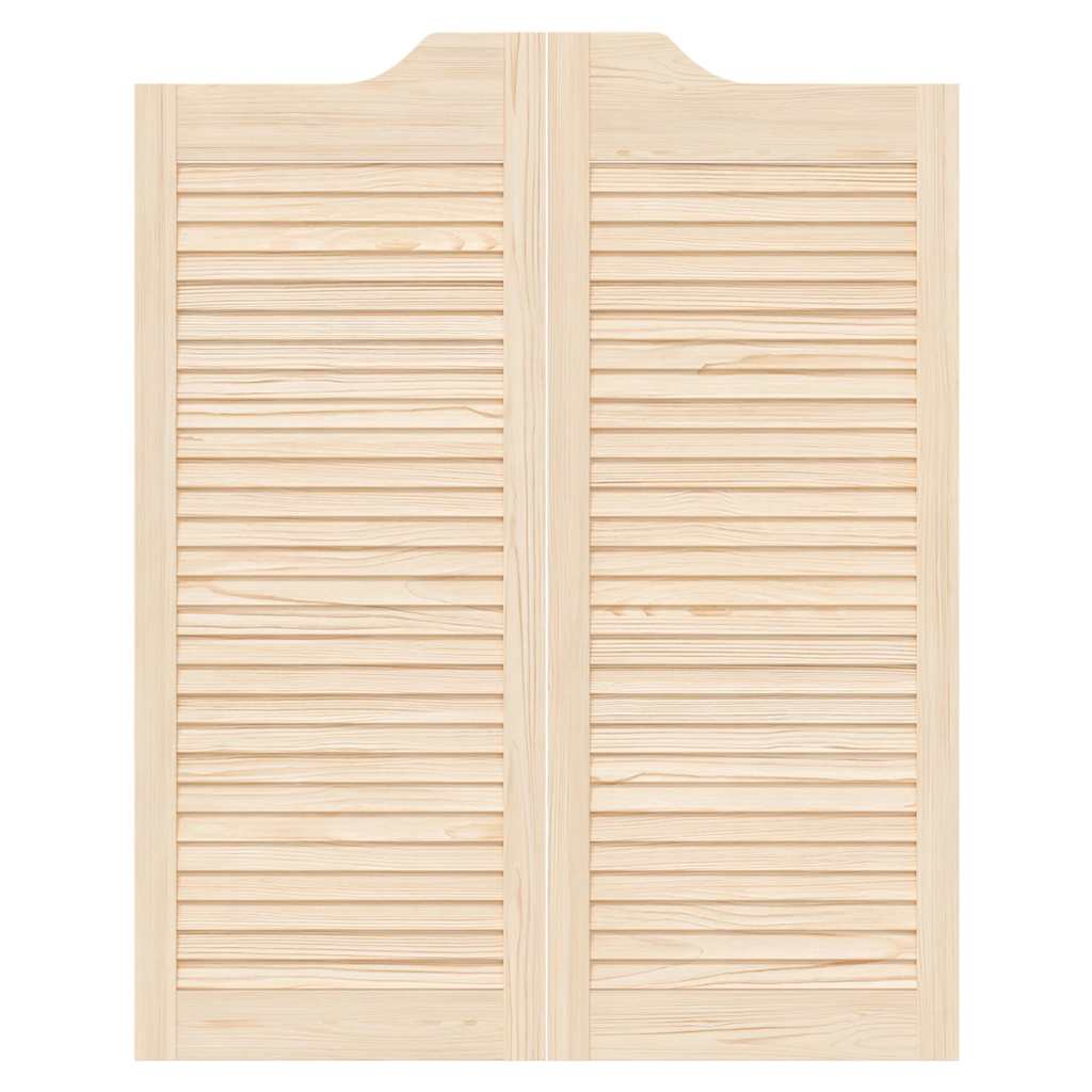 vidaXL Porte a Battente 2-Paio Design a Lamelle 100x80cm Legno di Pino