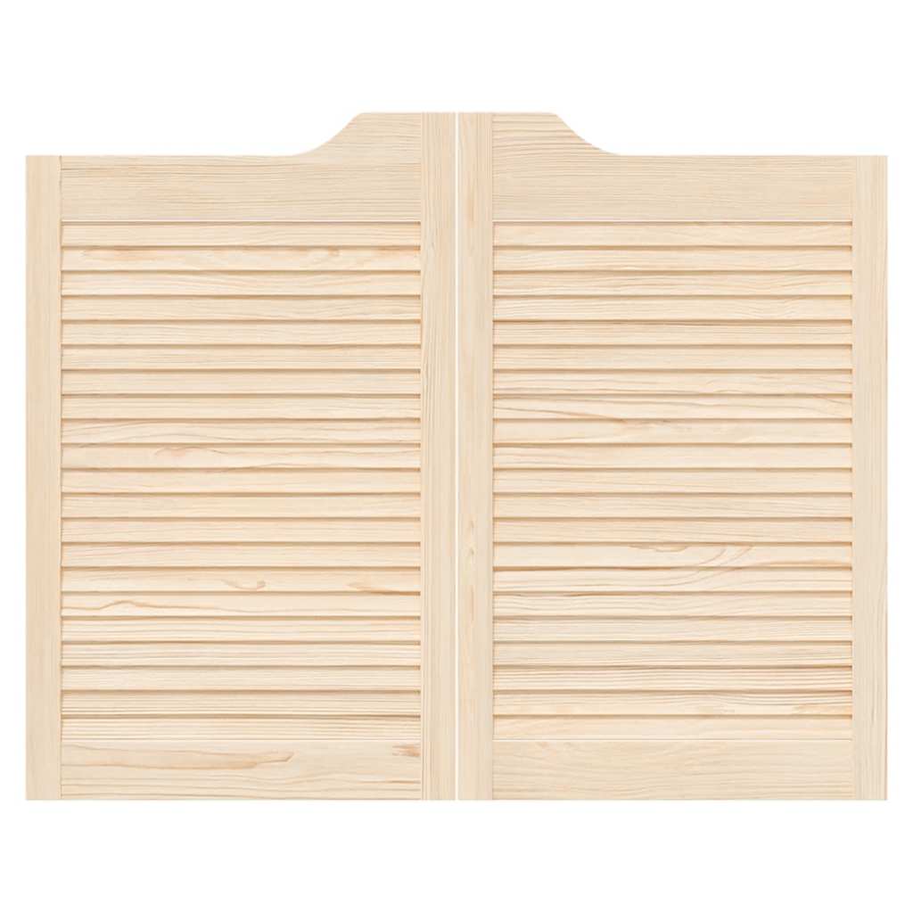 Porte a Battente 1-Paio Design a Lamelle 80x100cm Legno di Pino 4107130