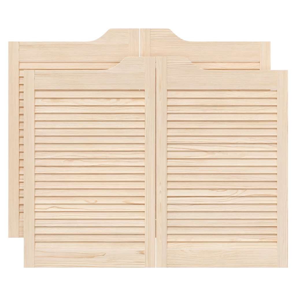 Porte a Battente 2-Paio Design a Lamelle 80x100cm Legno di Pino 4107131