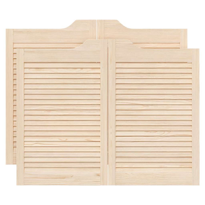 Porte a Battente 2-Paio Design a Lamelle 80x100cm Legno di Pino 4107131