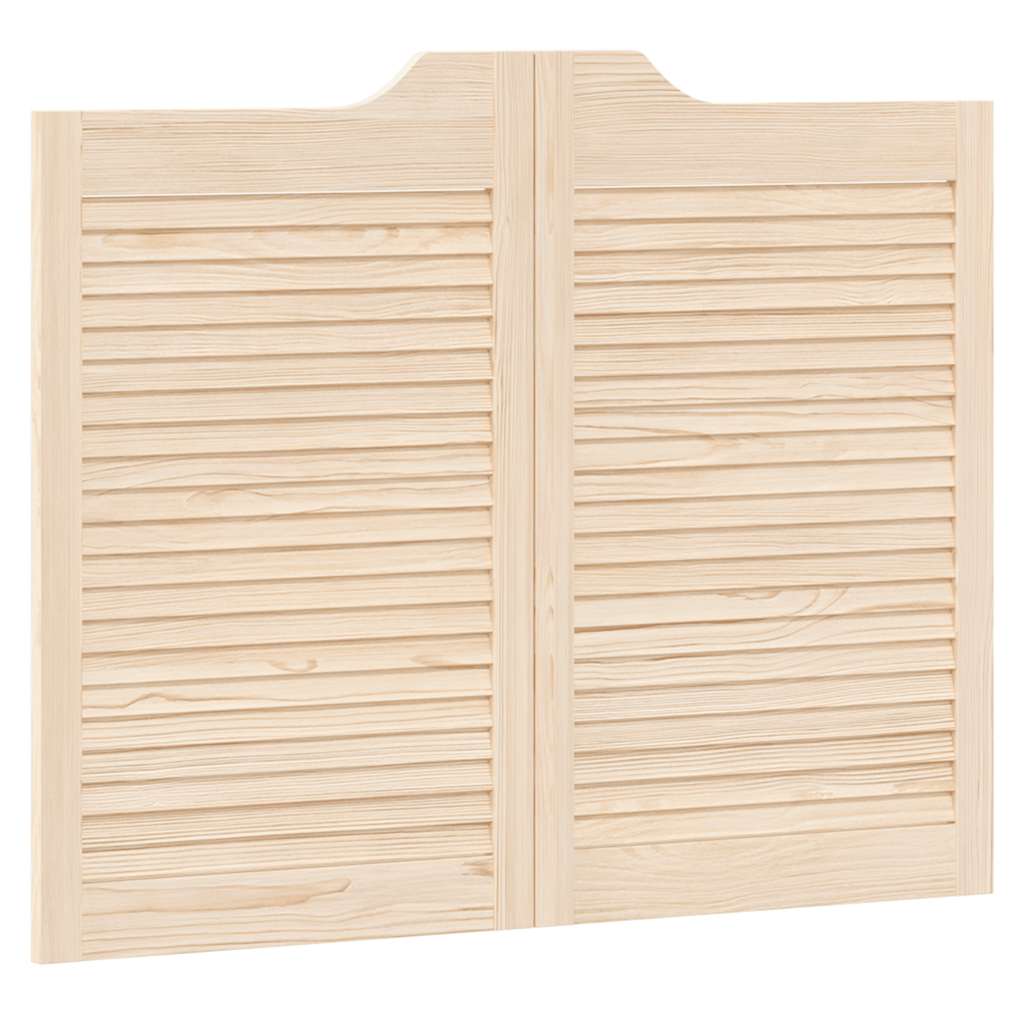Porte a Battente 2-Paio Design a Lamelle 80x100cm Legno di Pino 4107131
